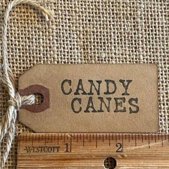 12 Primitive 6" TARTAN PLAID fabric Candy Canes Christmas Farmhouse Ornaments - Picture 6 of 6